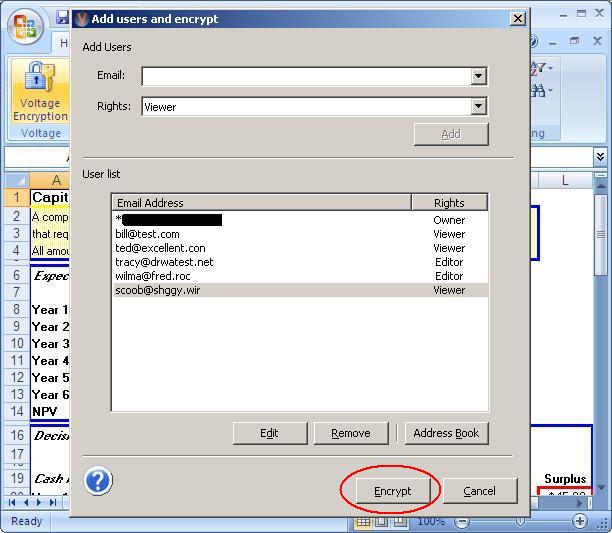 securefile spreadsheet add users